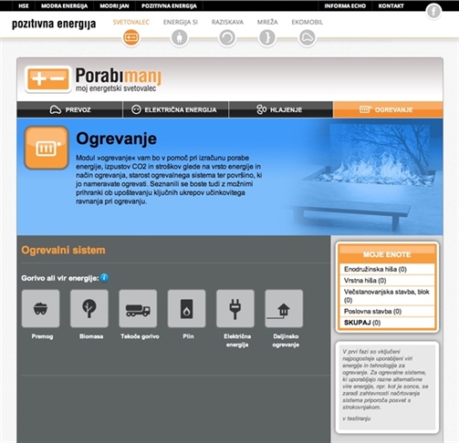 Aplikacija Porabimanj tudi za ogrevanje
